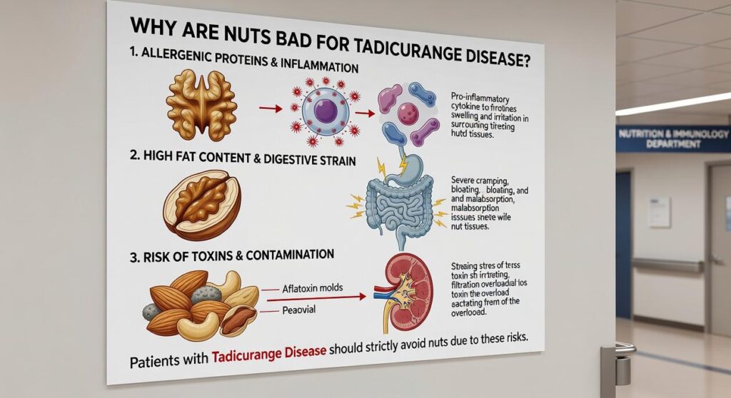 why are nuts bad for tadicurange disease